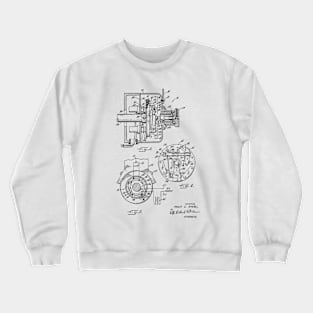 Sewing Machine Power Transmission System Vintage Patent Hand Drawing Crewneck Sweatshirt